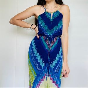 Tribal print blue dress